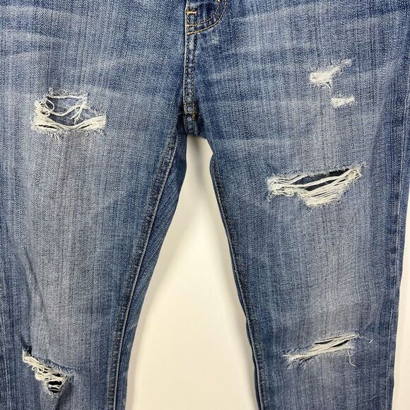 Current/Elliott The Cropped Straight Jean Slightly Relaxed Distressed size 25 - Picture 6 of 11